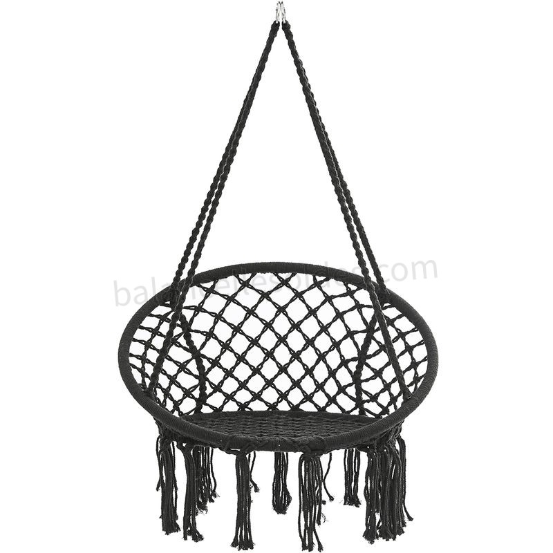 Pas cher 330lbs suspendus balançoire hamac chaise corde ronde macramé porche patio maison extérieure - -1