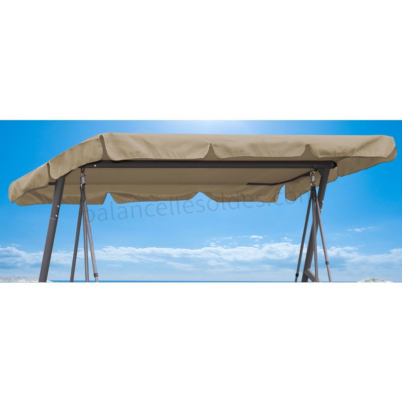 Pas cher Remplacement Toit Jardin Swing Beige 145x210cm UV 50 3 Places Hollywood Swing Cover - -0