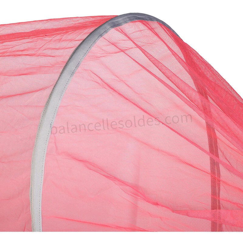 Pas cher Lit hamac suspendu extérieur portable balançant anti-moustiquaire Camping voyage fleur rouge rouge - -4