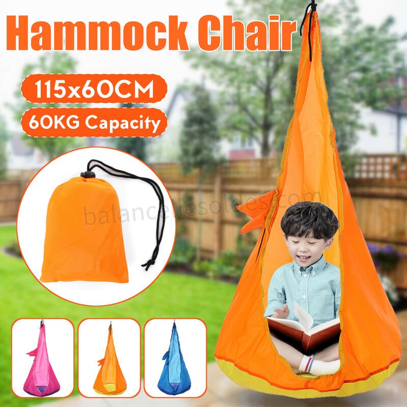 Pas cher 60 kg Portable enfants enfant hamac chaise suspendus balançoire siège maison extérieur intérieur jardin voyage rose rose - -0