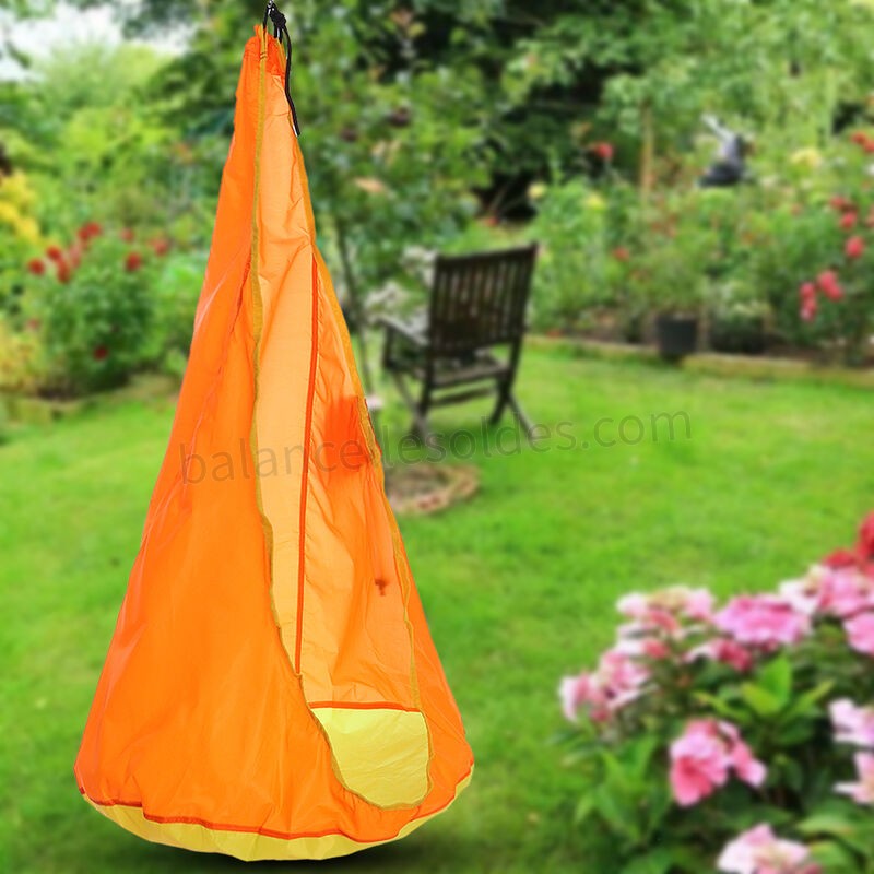 Pas cher 60 kg Portable enfants enfant hamac chaise suspendus balançoire siège maison extérieur intérieur jardin voyage orange Orange - -2