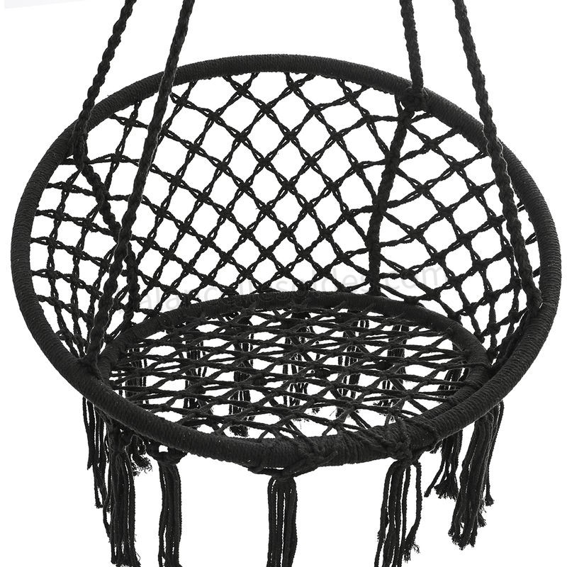 Pas cher 330lbs suspendus balançoire hamac chaise corde ronde macramé porche patio maison extérieure - -2