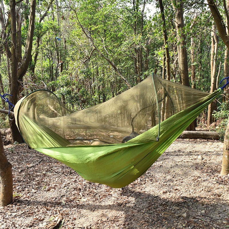Pas cher Camping en plein air avec hamac Swing Hanging Net Bug Mesh Mosquito Sleeping Bed Tente Arbre - -1