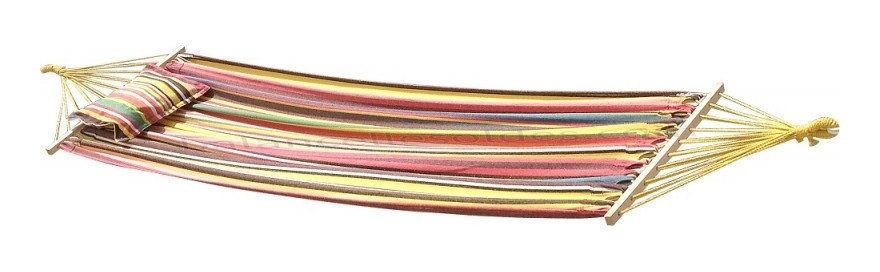 Pas cher Toile de hamac 200 x 100 cm avec support et cordages - Multicolore - -0