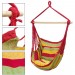 Pas cher Hamac de jardin chaise balançoire suspendue rouge/vert/jaune avec 2 oreillers - 1