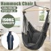 Pas cher Chaise hamac suspendue portable balançoire épaissir porche siège jardin Camping en plein air Patio voyage avec oreiller gris Avec oreillers - 0